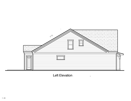 Left Elevation image of ADAMS I House Plan